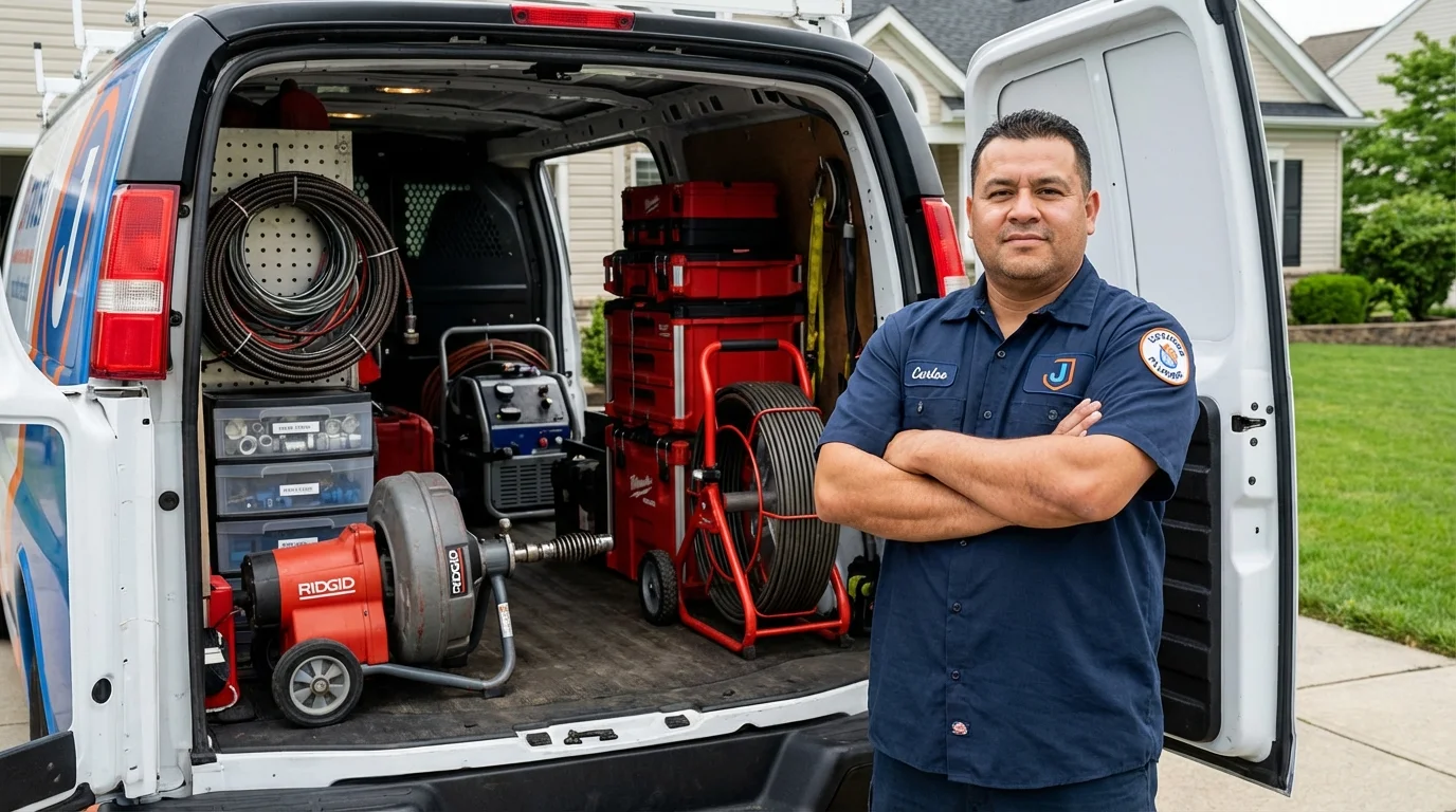 Professional drain cleaning equipment and Johns Plumbing LLC plumber in Papillion