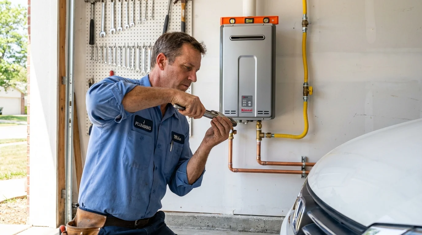 Tankless water heater installation by a Johns Plumbing LLC plumber in Papillion